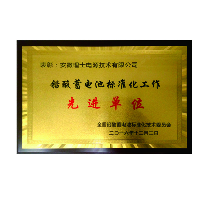 鉛酸蓄電池標準化工作先進單位